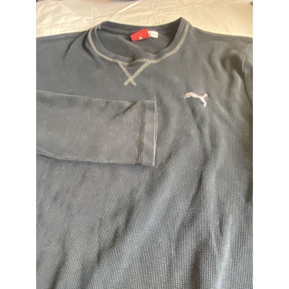Men's Puma Dark Gray Thermal Style Long Sleeve Shirt- Size Lrg